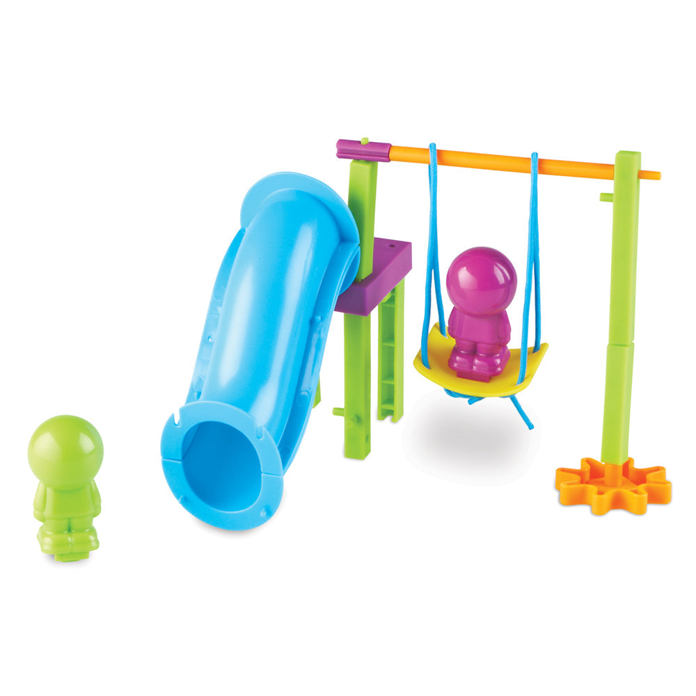 Learning Resources Playground Engineering & Design STEM Set, 104 Pieces, Hands-On STEM Toys for Kids, Includes Challenge Cards and Multilingual Activity Guide, Ages 5+
