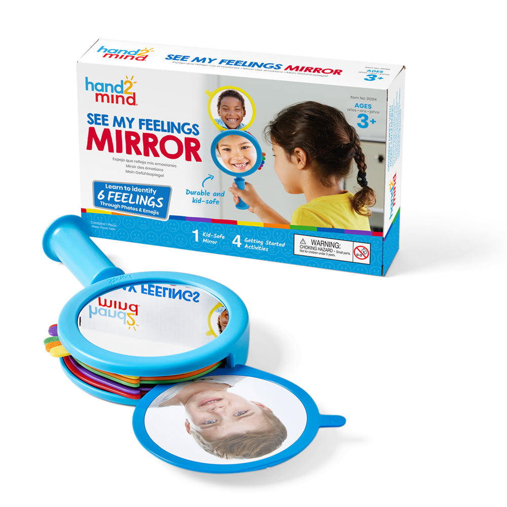 Learning Resources See My Feelings Mirror, Emotional Awareness Tool for Kids with Real Emotion Slides, Ages 3+