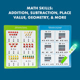Learning Resources Hot Dots Let's Learn Math 1st Grade, Interactive Workbook with 50 Activity Pages and Talking Pen, Ages 6 Plus