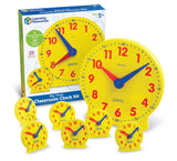 Learning Resources Big Time Classroom Clock Kit, 24 Mini Geared Clocks & Demonstration Clock for Time-Telling Practice