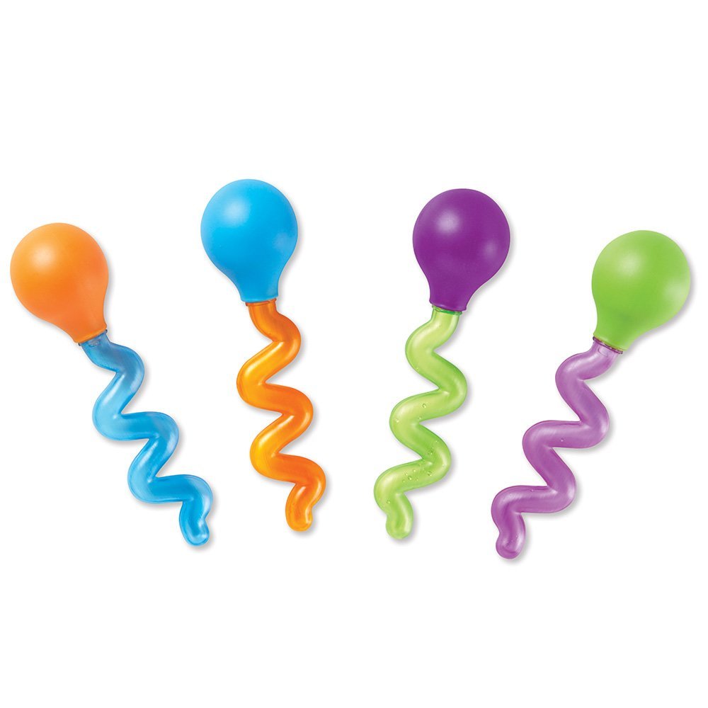 Learning Resources Twisty Droppers, Fine Motor Skills Toy for Toddlers, Set of 4 Pipette Style Droppers for Water Play and Early Science Exploration, Ages 2+