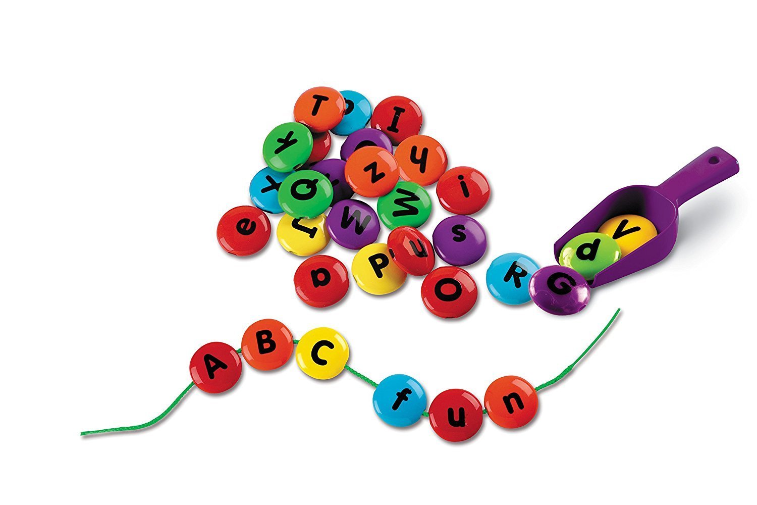 Learning Resources Smart Snacks ABC Lacing Sweets, Alphabet Beads for Fine Motor Skills and Early Literacy, Preschool Learning Toy with Storage Tub, Ages 3+