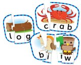Learning Resources Spelling Puzzle Cards, 20 Self-Correcting Word Puzzles for Preschool and Early Literacy Skills, Ages 4+
