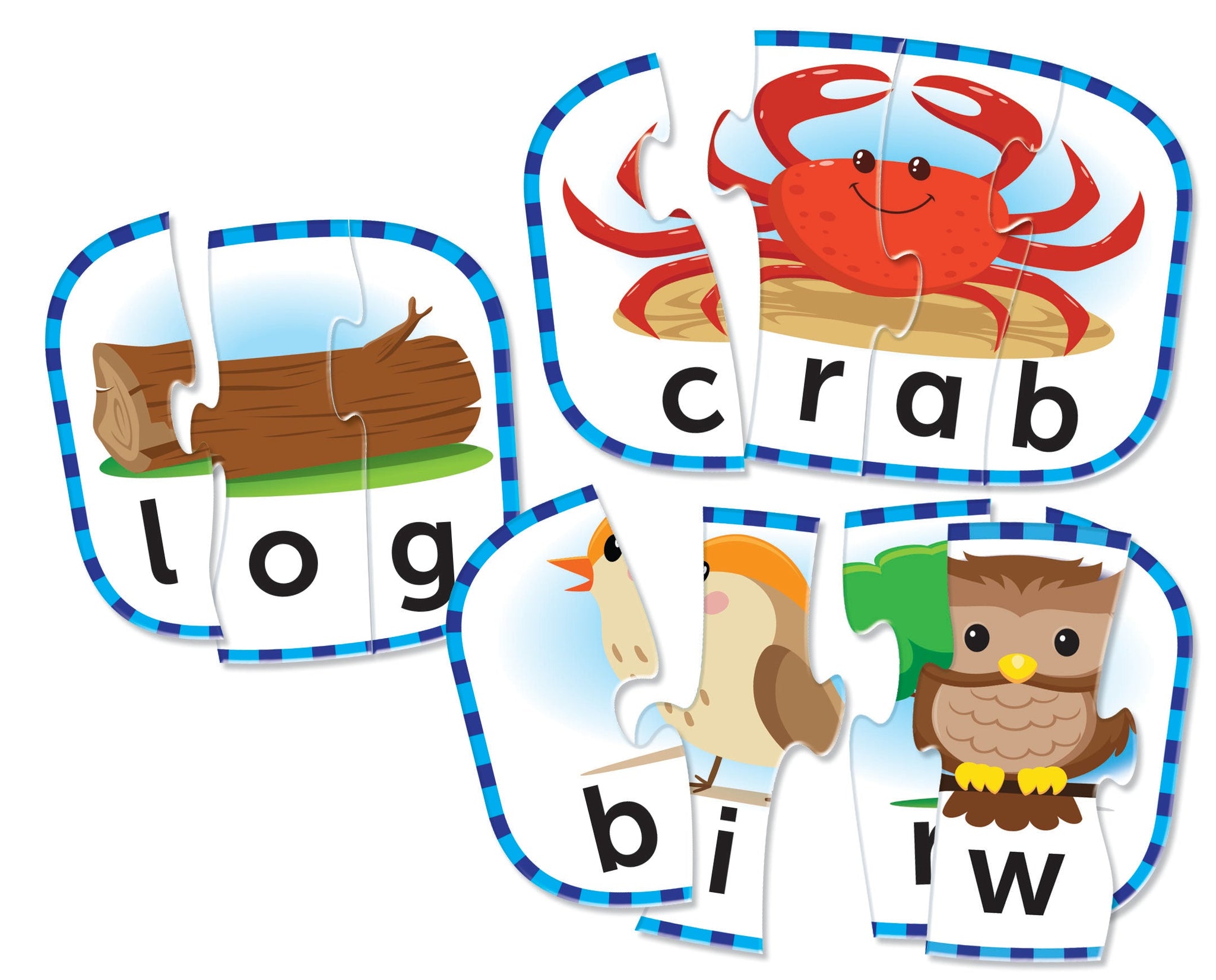 Learning Resources Spelling Puzzle Cards, 20 Self-Correcting Word Puzzles for Preschool and Early Literacy Skills, Ages 4+