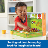 Learning Resources Veggie Farm Sorting Set, Hands-On Early Maths Activity for Counting, Sorting, and Colour Recognition, Ages 3+