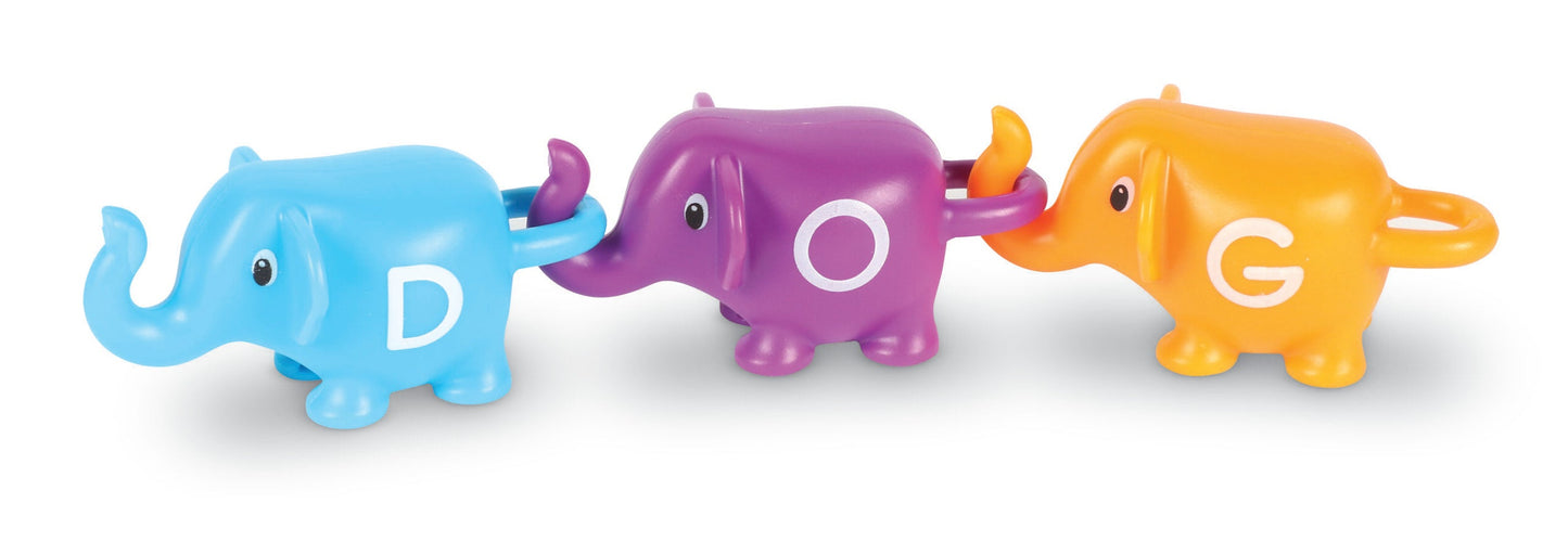 Learning Resources Snap-n-Learn ABC Elephants, 26-Piece Alphabet Learning Toy Set for Letter Matching and Fine Motor Skills, Ages 2 Plus