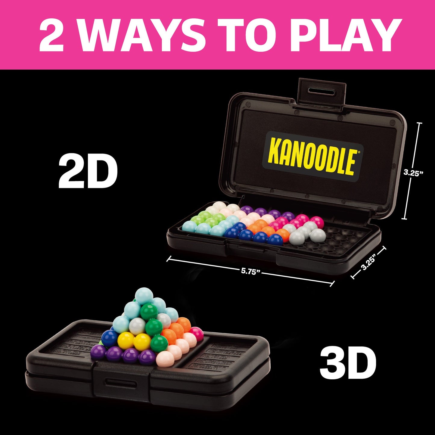 Learning Resources Kanoodle Brain Teaser Puzzle Game, 200 Logic Challenges for Kids and Adults, 2D and 3D Solo Game with Puzzle Pieces, Booklet, and Case, STEM Toy for Ages 7+