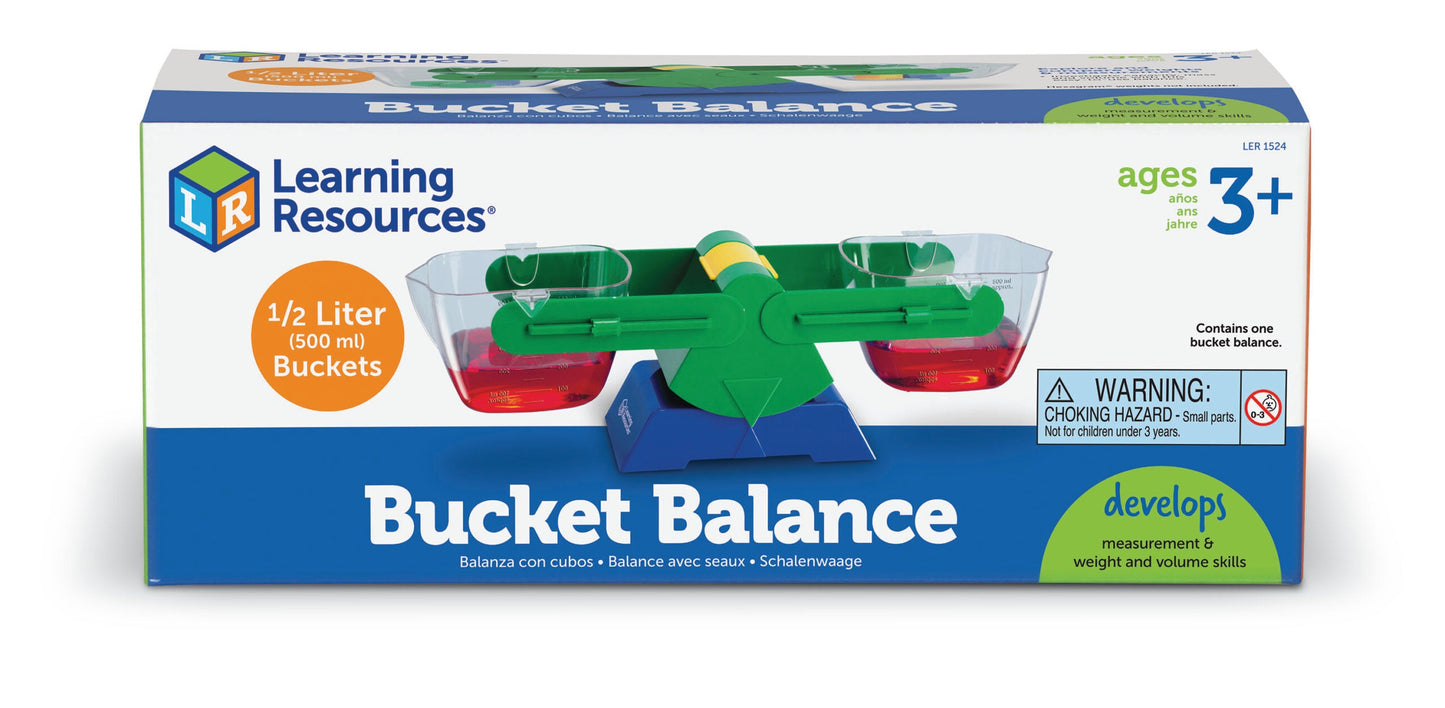 Learning Resources Bucket Balance, Teaches Weight & Measurement, Half-Litre Buckets, Ages 3+