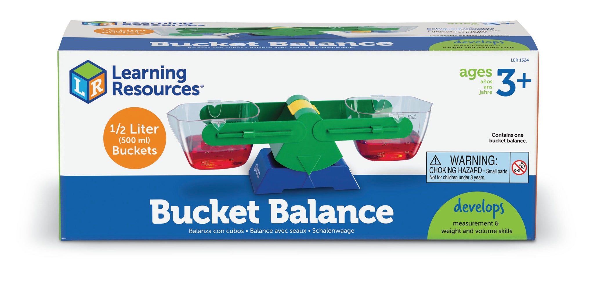Learning Resources Bucket Balance, Teaches Weight & Measurement, Half-Litre Buckets, Ages 3+