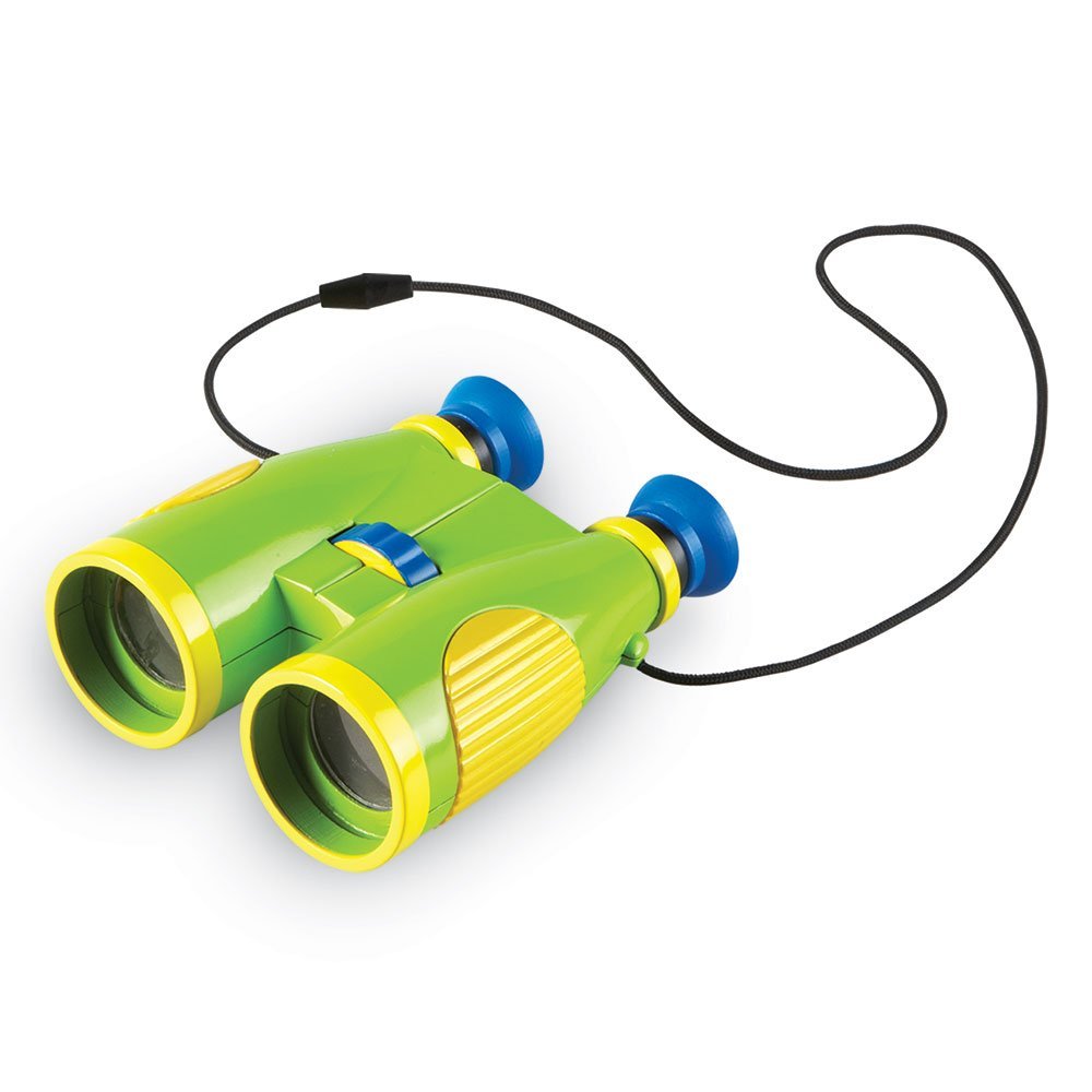 Learning Resources Primary Science Big View Binoculars, 6x Magnification, Easy-Turn Focusing Wheel, Durable Plastic Design with Breakaway Lanyard, Perfect for Outdoor Exploration, Ages 3+