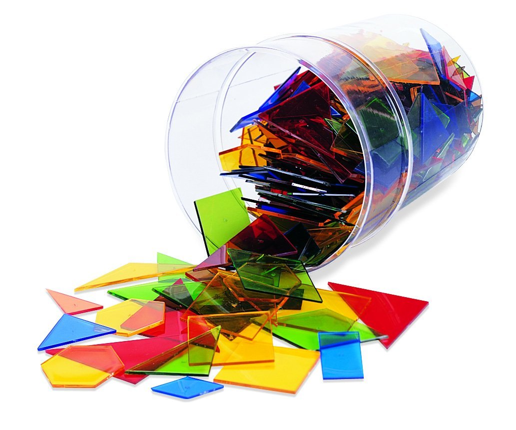 Learning Resources Educational Power Polygon Set, 450 Translucent 2-D Shapes for Geometry Learning and Classroom Activities