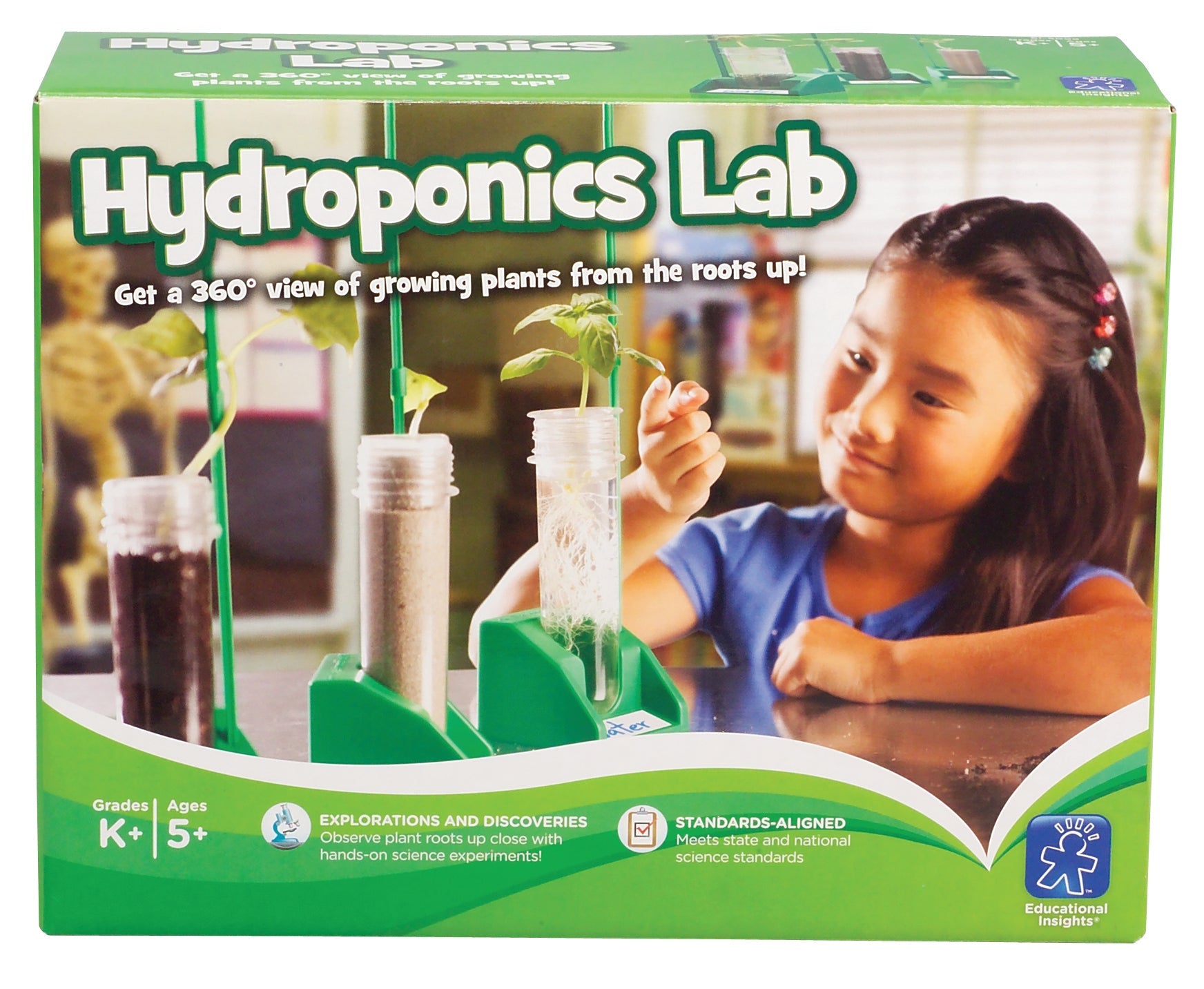 Learning Resources Hydroponics Demonstration Lab, 360° Viewing for Plant Growth Observation, STEM Educational Kit, Ages 5+