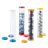 Learning Resources Primary Science Sensory Tubes, Sensory Exploration and Early Scientific Discovery, Set of 4 with Solid and Vented Lids, Ages 2+