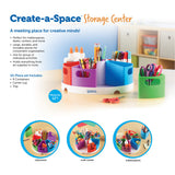 Learning Resources Create-a-Space Storage Center, Vibrant, Multi-Compartment Organizer for Classroom, Office, or Homework Station, Includes 9 Storage Containers (30.5cm D x 11.5cm H)