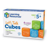 Learning Resources Let’s Talk SEL Cubes, Set of 6 Social Emotional Learning Conversation Cubes, Includes 36 Prompts for Ice Breakers, Social Skills, and Emotional Awareness, For Ages 5+
