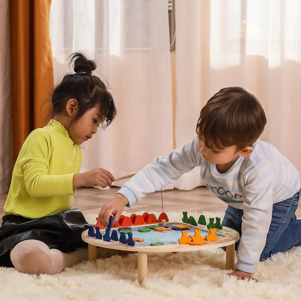 Viga Magnetic Wooden Fishing Game, Montessori Educational Toy, Develops Hand-Eye Coordination, Number Recognition & Motor Skills, Eco-Friendly & Non-Toxic, for Boys & Girls Ages 2+