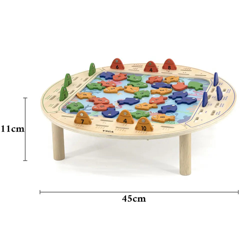 Viga Magnetic Wooden Fishing Game, Montessori Educational Toy, Develops Hand-Eye Coordination, Number Recognition & Motor Skills, Eco-Friendly & Non-Toxic, for Boys & Girls Ages 2+