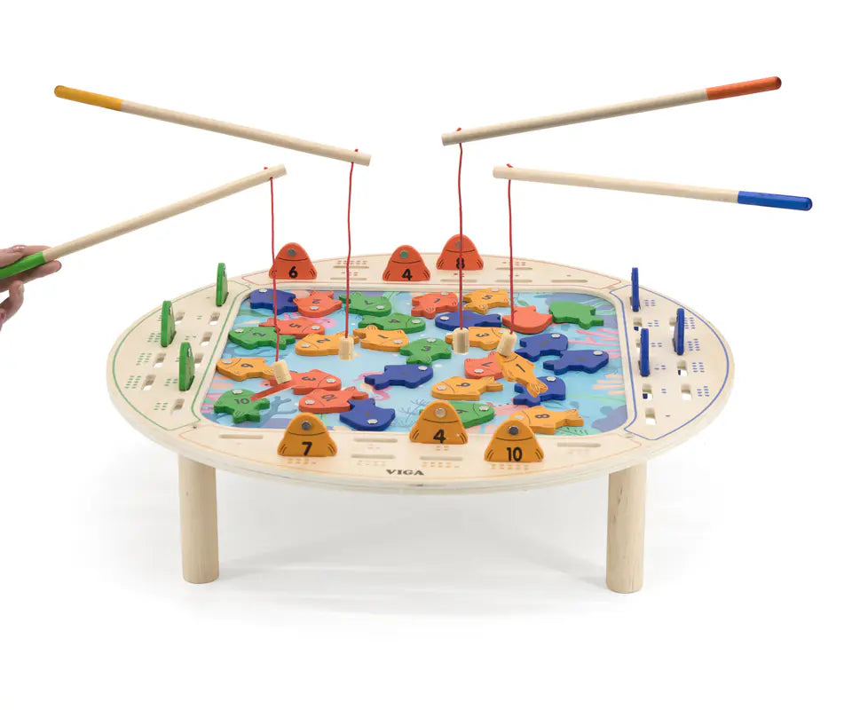 Viga Magnetic Wooden Fishing Game, Montessori Educational Toy, Develops Hand-Eye Coordination, Number Recognition & Motor Skills, Eco-Friendly & Non-Toxic, for Boys & Girls Ages 2+