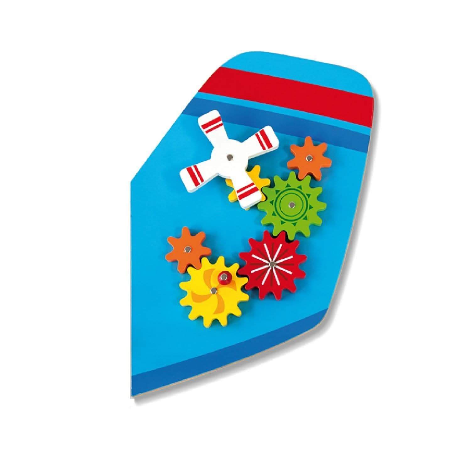 VIGA Wooden Wall Toy Airplane, Multi-Functional Montessori Sensory Activity Panel, 5-in-1 Interactive Wall-Mounted Toy for Toddlers, Eco-Friendly & Educational for Home, Schools & Learning Centers