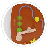VIGA Wooden Wall Toy Wire Beads & Gears, Montessori Educational Panel with Launching Beads, Develops Fine Motor Skills, Logic & Creativity, Eco-Friendly & Non-Toxic, for Boys & Girls Ages 18M+