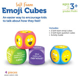 Learning Resources Soft Foam Emoji Cubes, Set of 4, Teaching Emotional Awareness and Recognition, Ideal for Kids Aged 3+