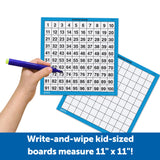 Learning Resources Laminated Hundred Boards, Set of 10 Double-Sided Dry-Erase Grids, 1â100 Counting Aid for Kids, Ages 5+