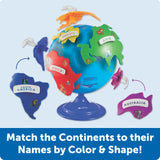 Learning Resources Puzzle Globe for Kids, Interactive Geography Toy with Removable Continents, Landmark Details and Rotating Base, Early Learning Globe for Ages 3+