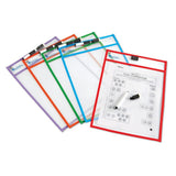 Learning Resources Write & Wipe Pockets (Set of 5), Reusable Clear Dry-Erase Pockets, Includes 5 Dry-Erase Markers with Erasers, Environmentally Friendly, Holds Up to A4 Paper, Multi-Color Set, Ideal for Ages 3+