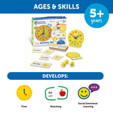 Learning Resources Time Activity Set, Digital & Analogue Time Learning for Kids, Includes Plastic Clock, Puzzle Cards, Time Dice, Activity Cards & Guide, Ages 4+