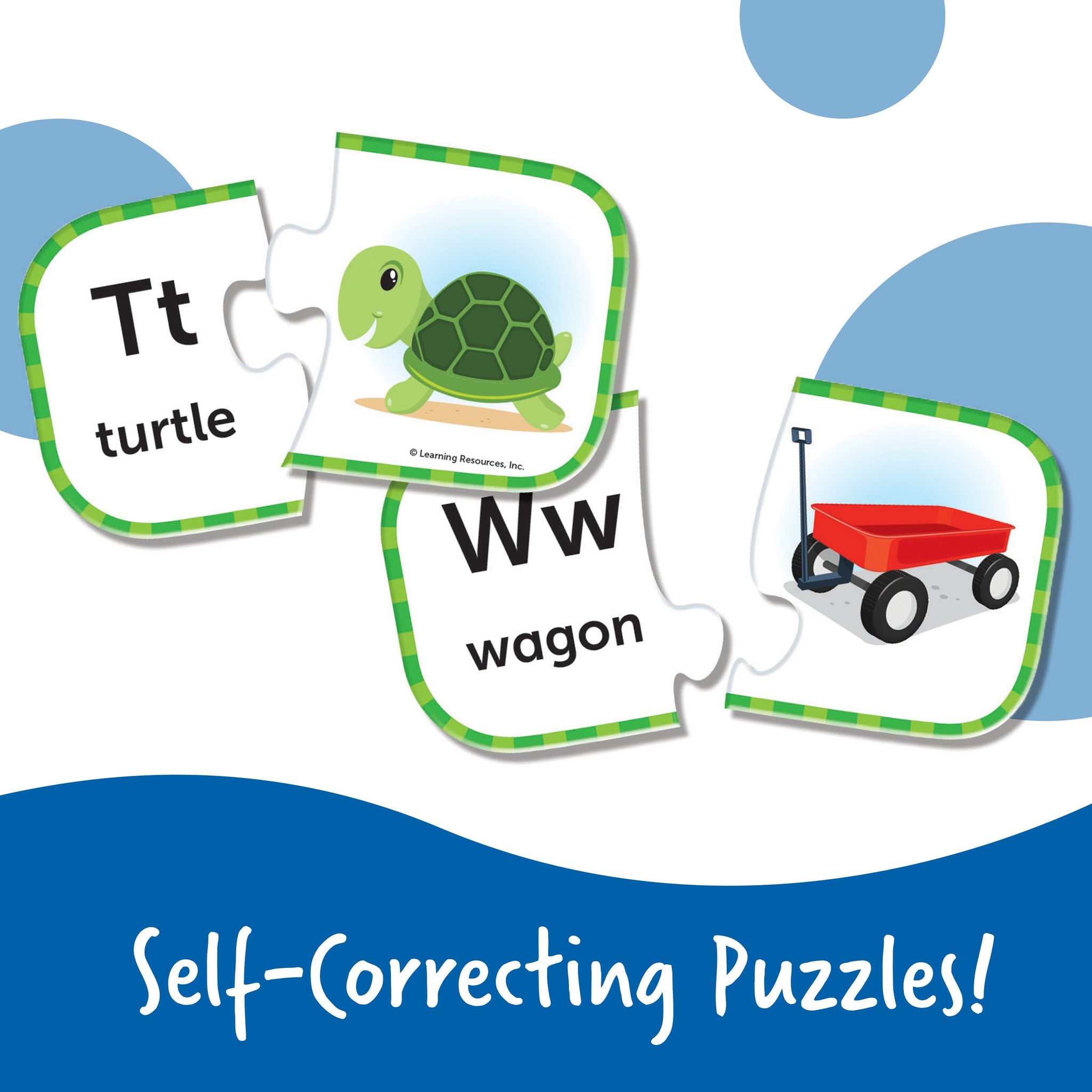 Learning Resources ABC Puzzle Cards, Set of 26 Self-Correcting Letter Matching Puzzles, Teaches Alphabet and Early Language Skills, Ages 3+