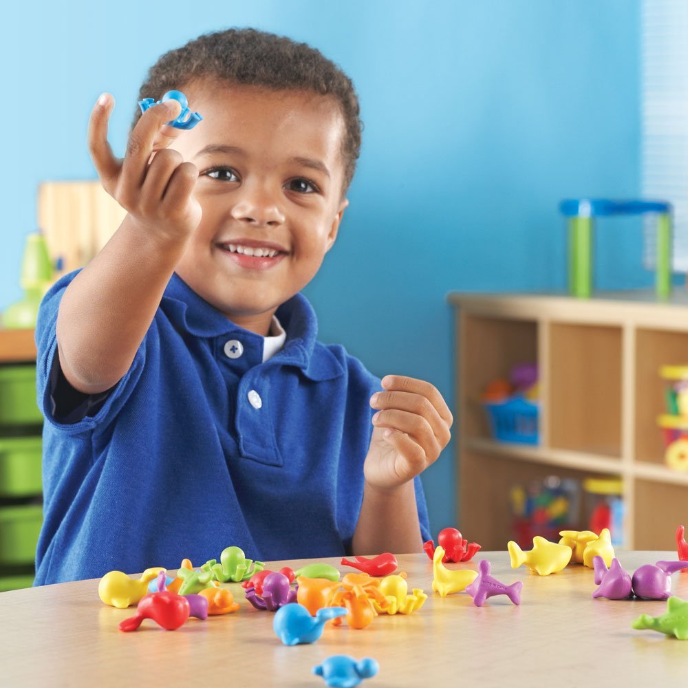 Learning Resources Under the Sea Ocean Counters, Set of 72, Colourful Ocean Animal Counters, Early Maths Skills, Sorting and Counting, Ages 3+, Storage Tub Included
