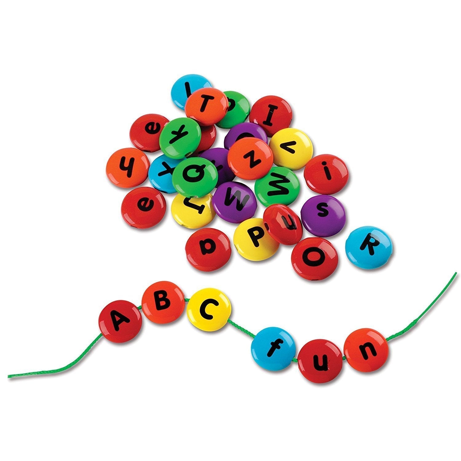 Learning Resources Smart Snacks ABC Lacing Sweets, Alphabet Beads for Fine Motor Skills and Early Literacy, Preschool Learning Toy with Storage Tub, Ages 3+