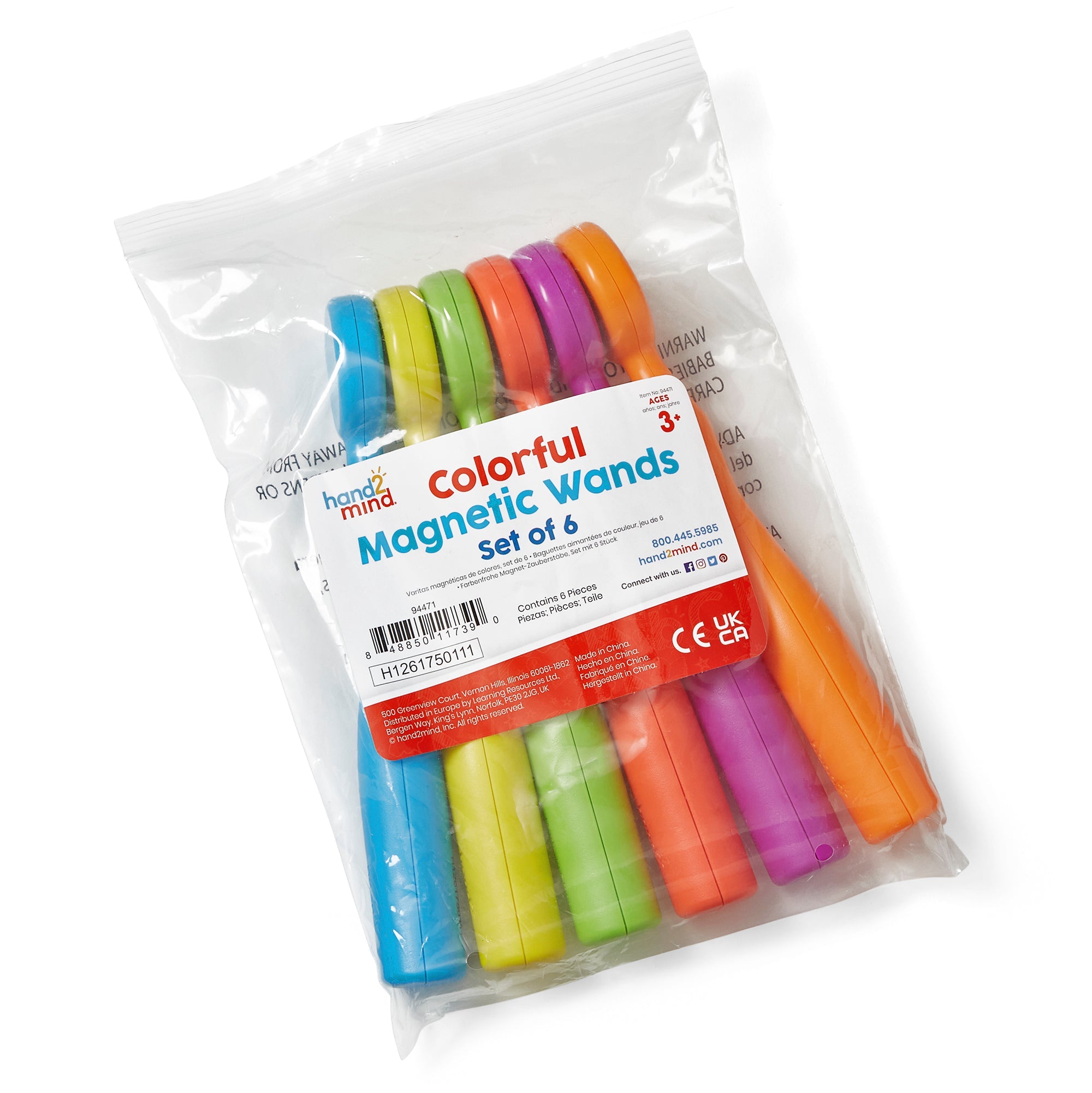 Learning Resources Colourful Magnetic Wands, Set of 6, Early Literacy & STEM Magnet Toys, Ages 3+