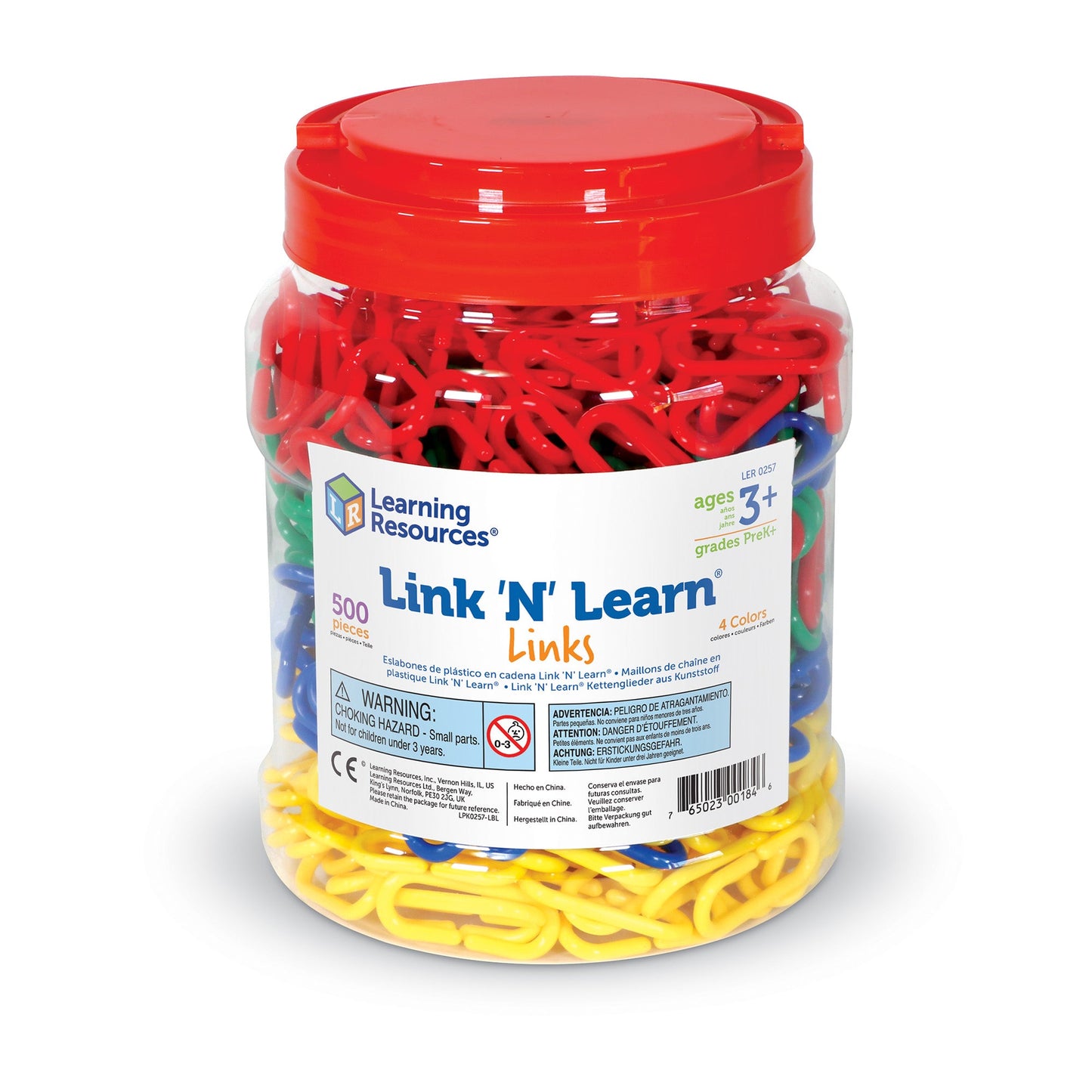 Learning Resources Link âNâ Learn Links, Set of 500 Colourful Plastic Links for Early Maths & Fine Motor Skills, Sorting, Counting & Patterning, Includes Activity Guide, Ages 3+