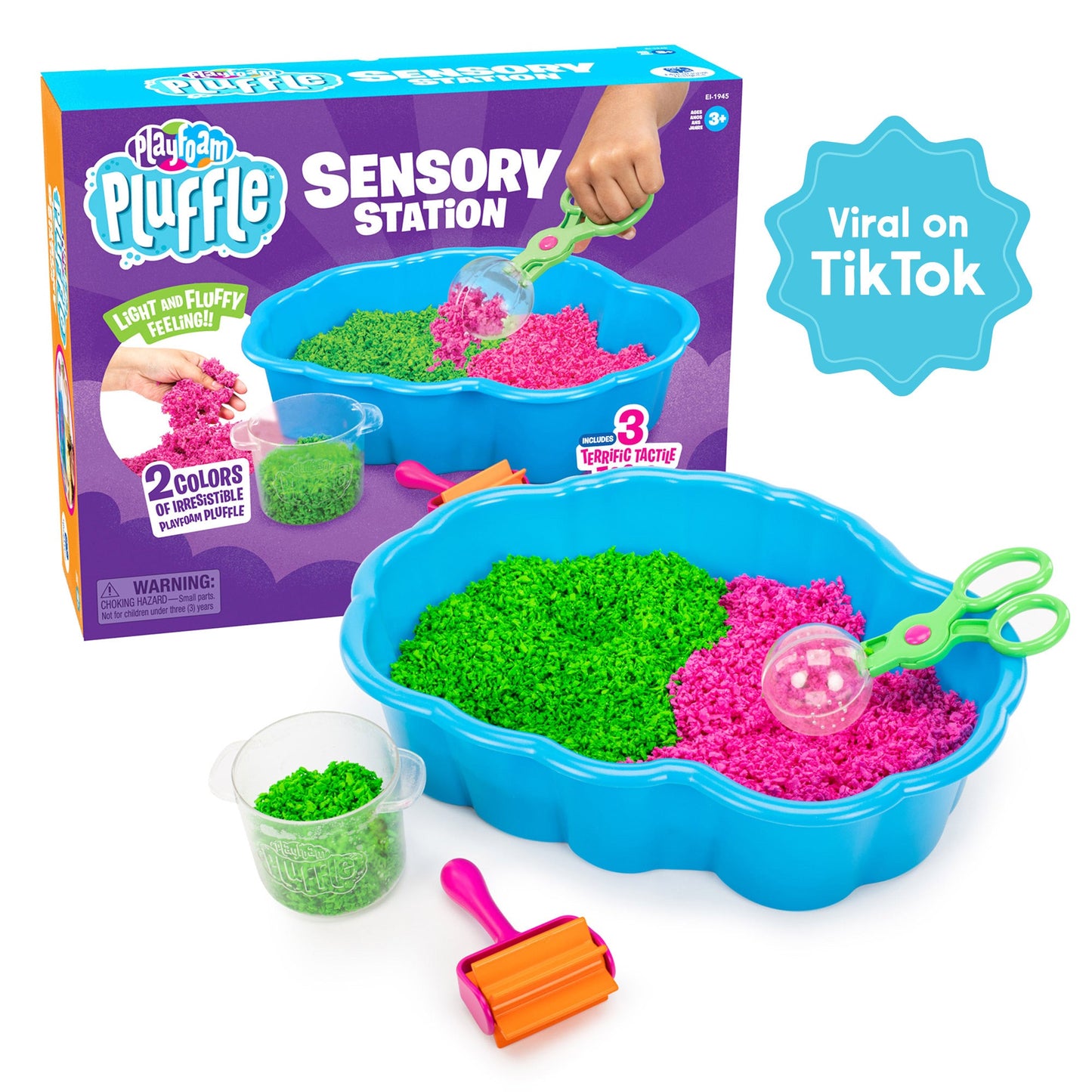 Learning Resources Playfoam Pluffle Squishology Station, Sensory Play Station with Tools for Fine Motor Skills, 6 Piece Tactile Set for Ages 3+