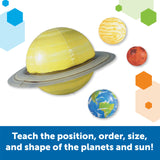 Learning Resources Giant Inflatable Solar System Set, Interactive 3D Planet Model with Sun, Planets, Moon & Activity Guide, Includes Repair Kit, Pump & Hooks for Hanging, For Kids Ages 5+