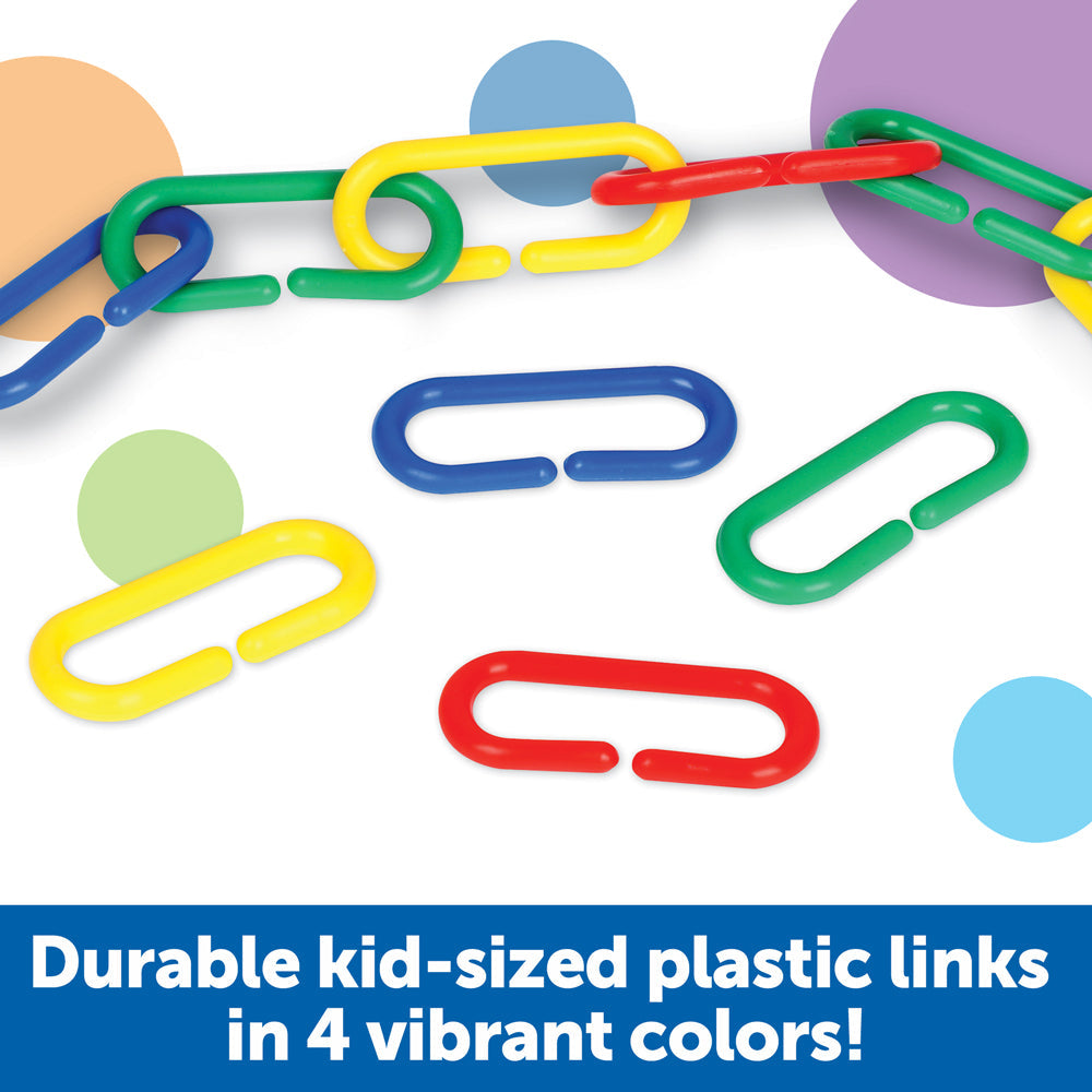 Learning Resources Link âNâ Learn Links, Set of 500 Colourful Plastic Links for Early Maths & Fine Motor Skills, Sorting, Counting & Patterning, Includes Activity Guide, Ages 3+